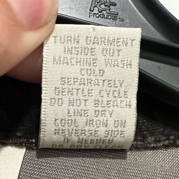 Vintage J. Jill Women's Crushed Velvet Button Up Blouse 3/4 Sleeves Brown L (14) - Picture 10 of 12